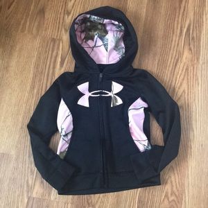 Under Armour Pink Camo Zipup Hoodie Youth Size 6